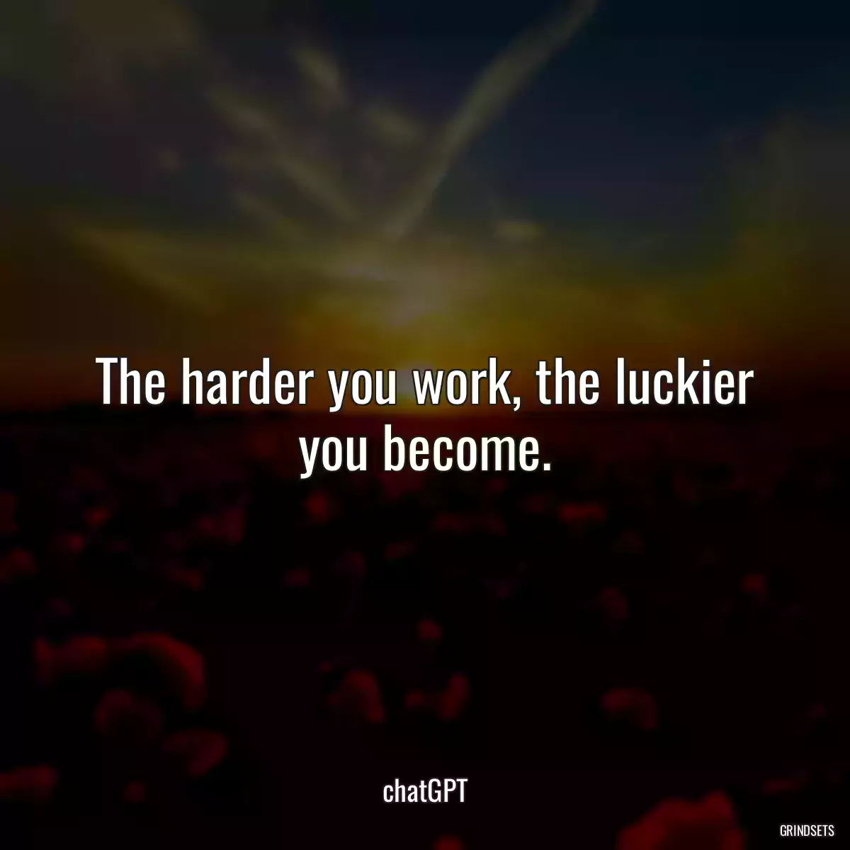 The harder you work, the luckier you become.