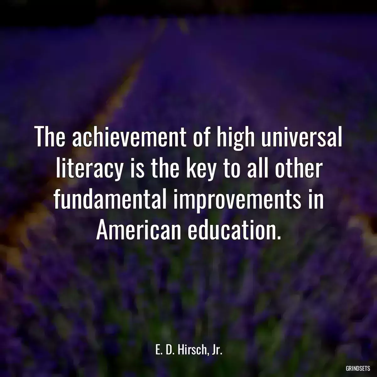 The achievement of high universal literacy is the key to all other fundamental improvements in American education.