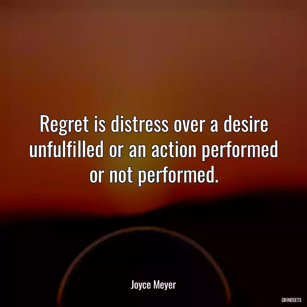 Regret is distress over a desire unfulfilled or an action performed or not performed.