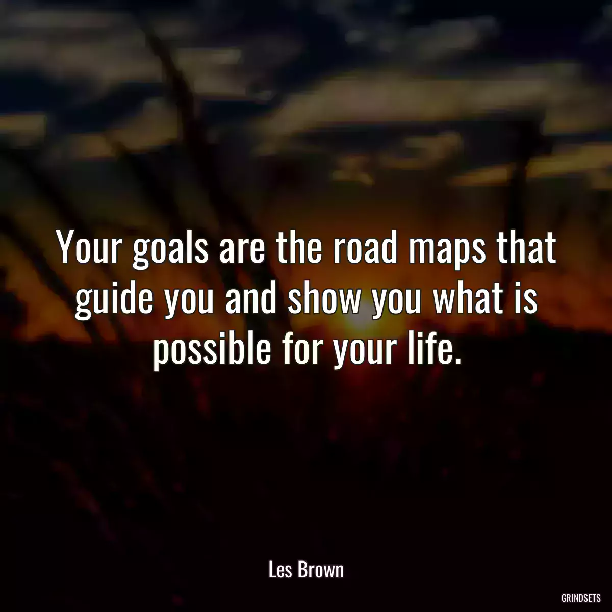 Your goals are the road maps that guide you and show you what is possible for your life.