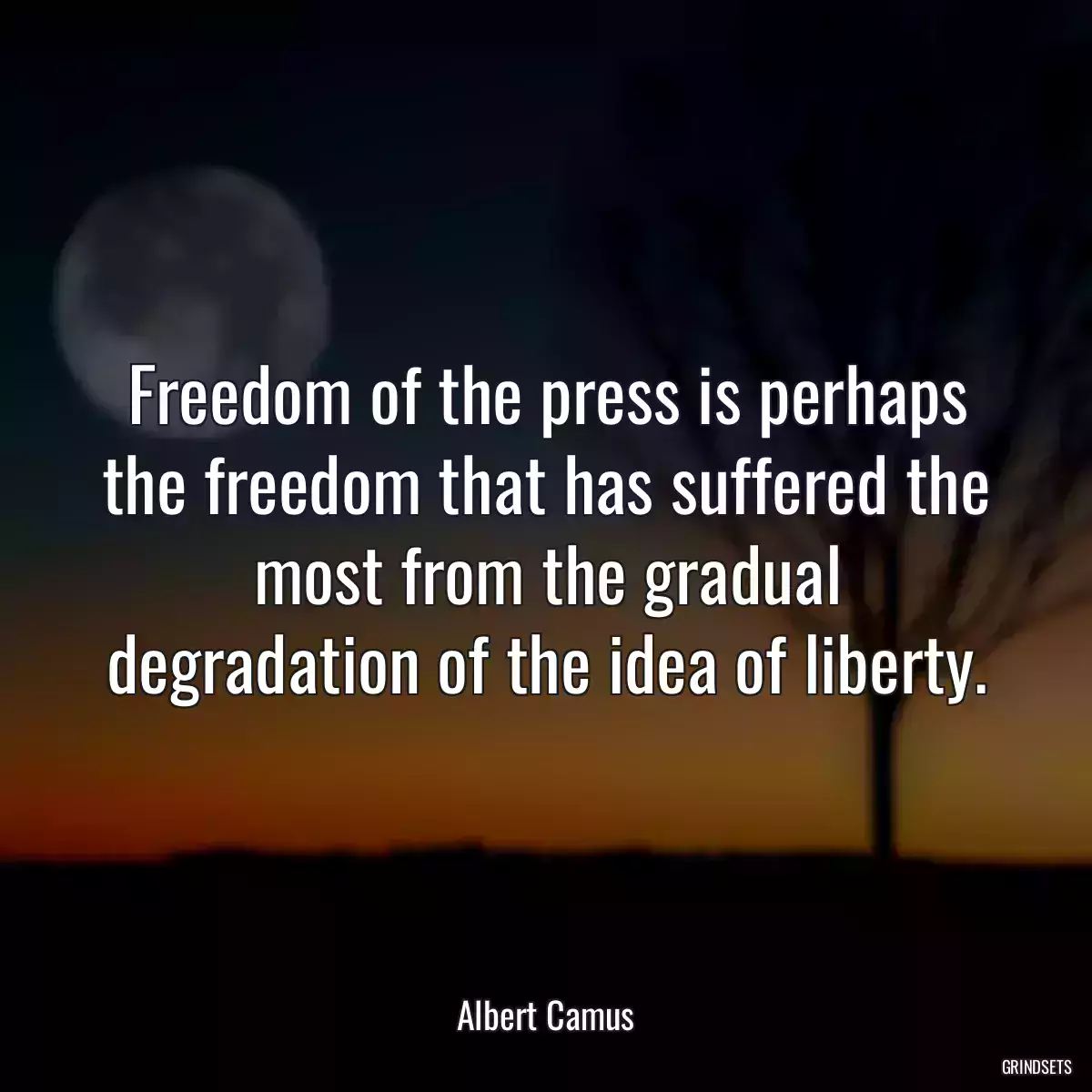 Freedom of the press is perhaps the freedom that has suffered the most from the gradual degradation of the idea of liberty.