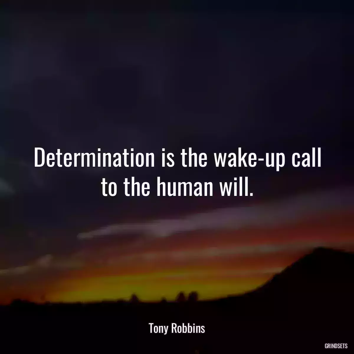 Determination is the wake-up call to the human will.