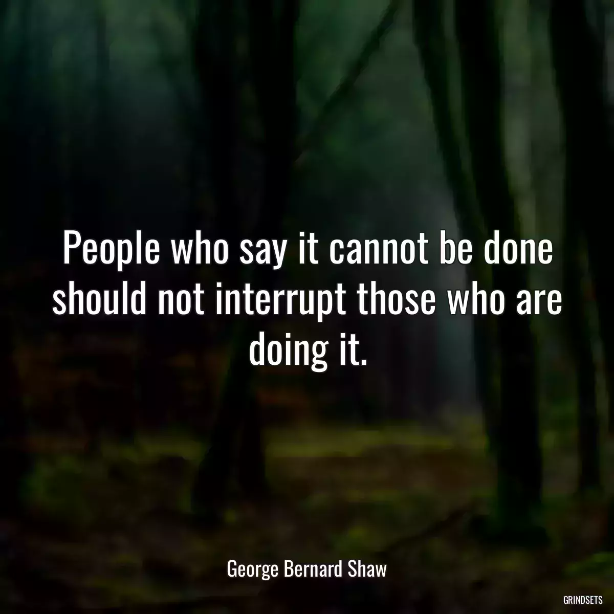 People who say it cannot be done should not interrupt those who are doing it.