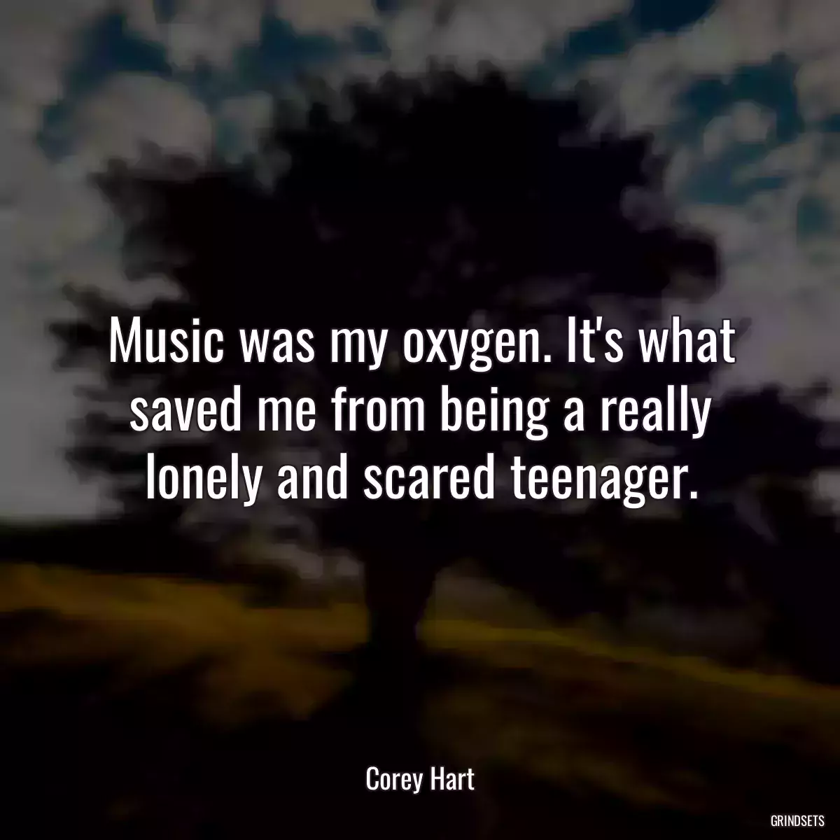 Music was my oxygen. It\'s what saved me from being a really lonely and scared teenager.