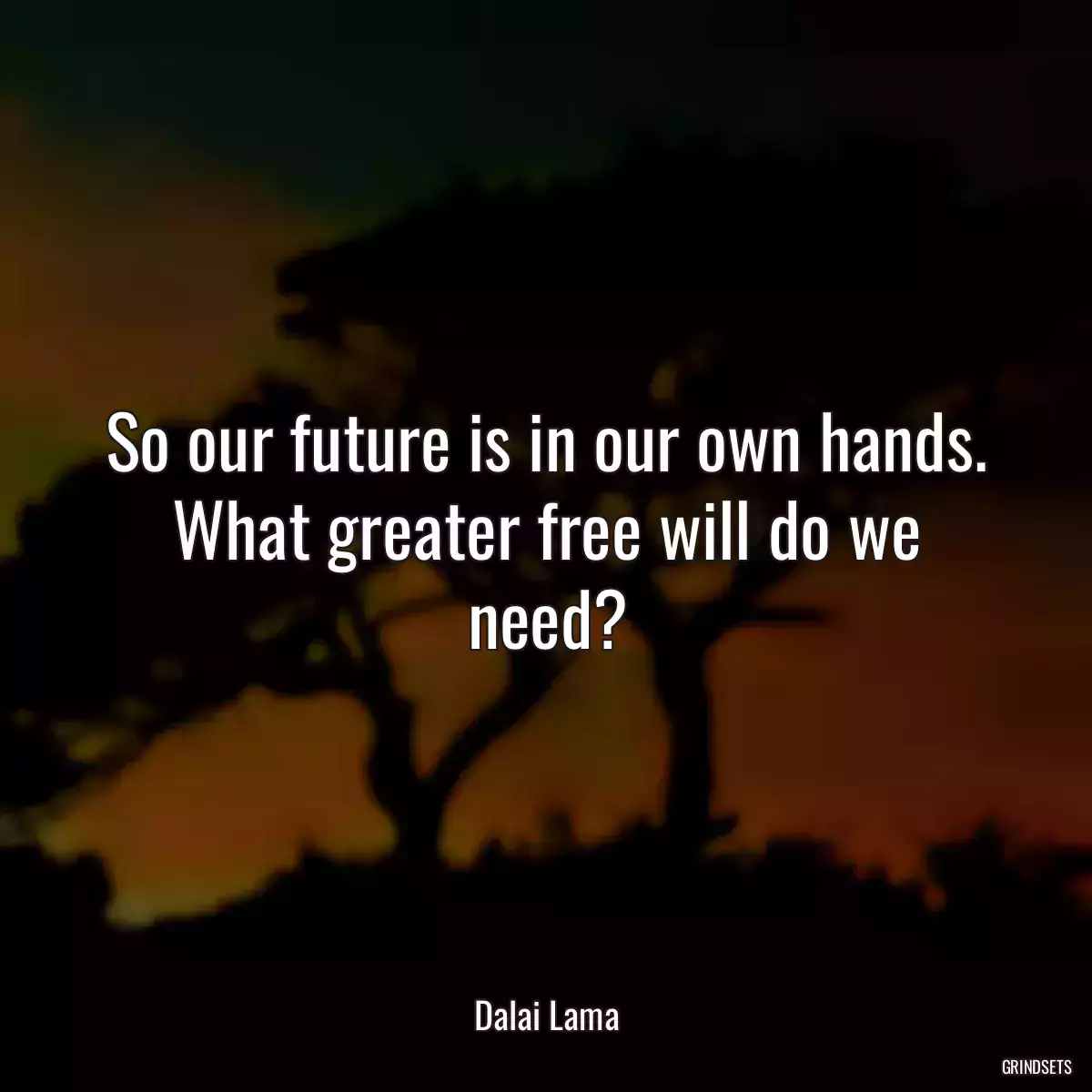 So our future is in our own hands. What greater free will do we need?