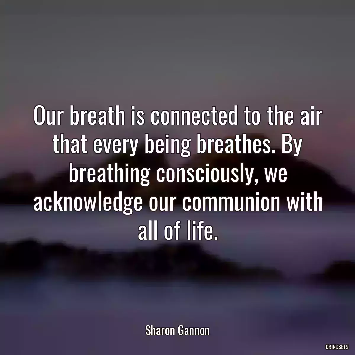 Our breath is connected to the air that every being breathes. By breathing consciously, we acknowledge our communion with all of life.