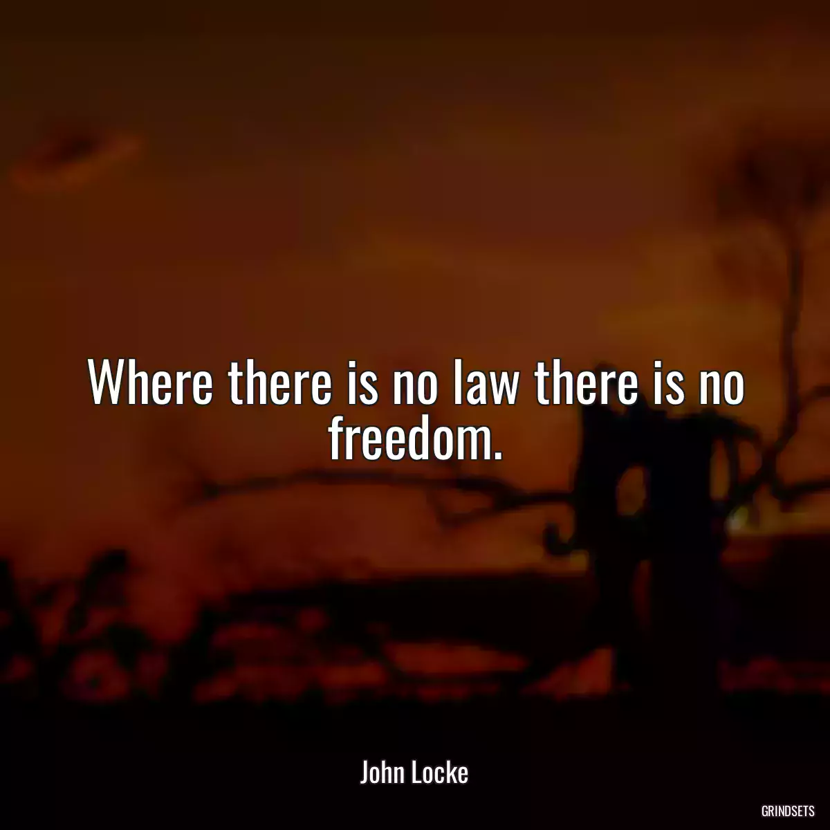 Where there is no law there is no freedom.