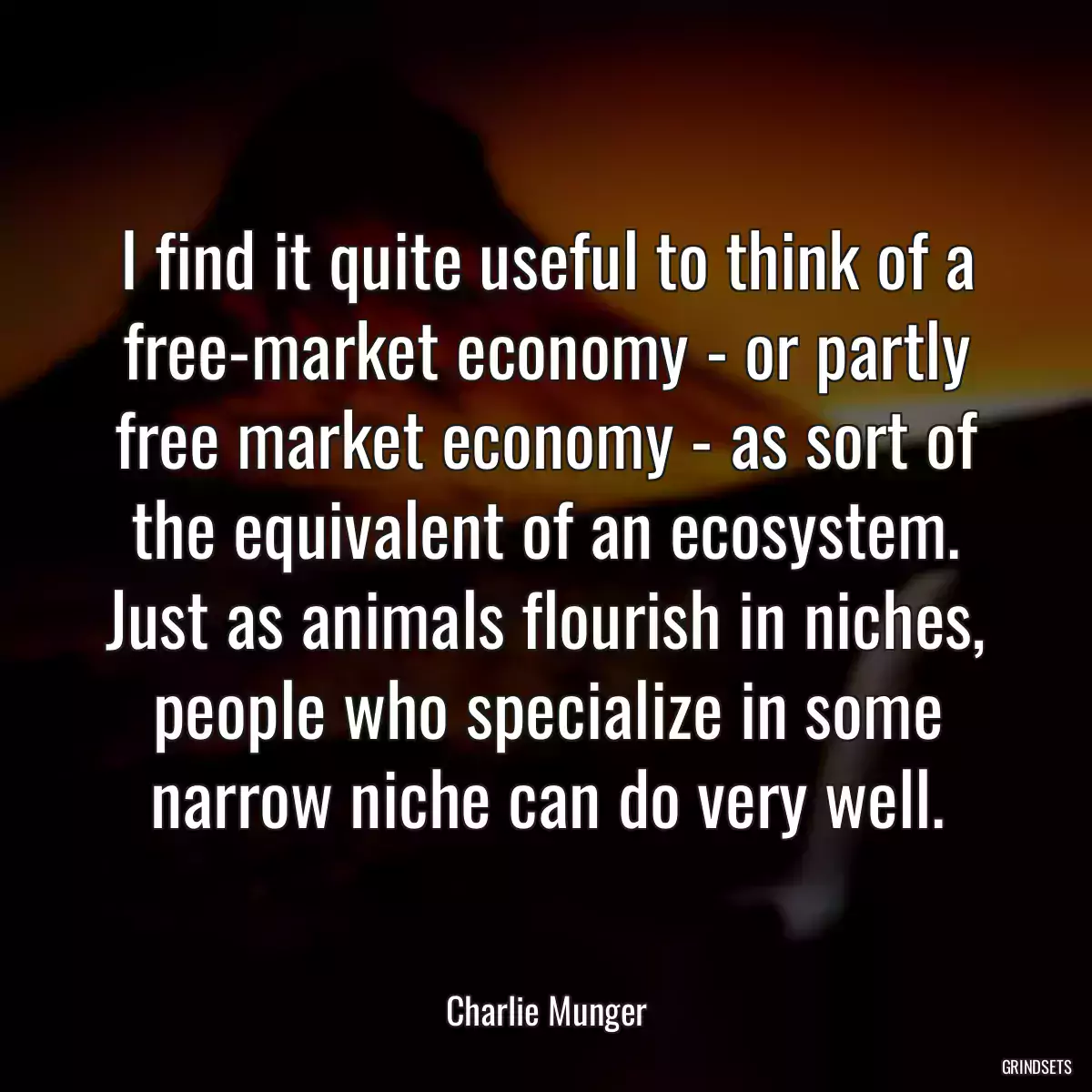 I find it quite useful to think of a free-market economy - or partly free market economy - as sort of the equivalent of an ecosystem. Just as animals flourish in niches, people who specialize in some narrow niche can do very well.