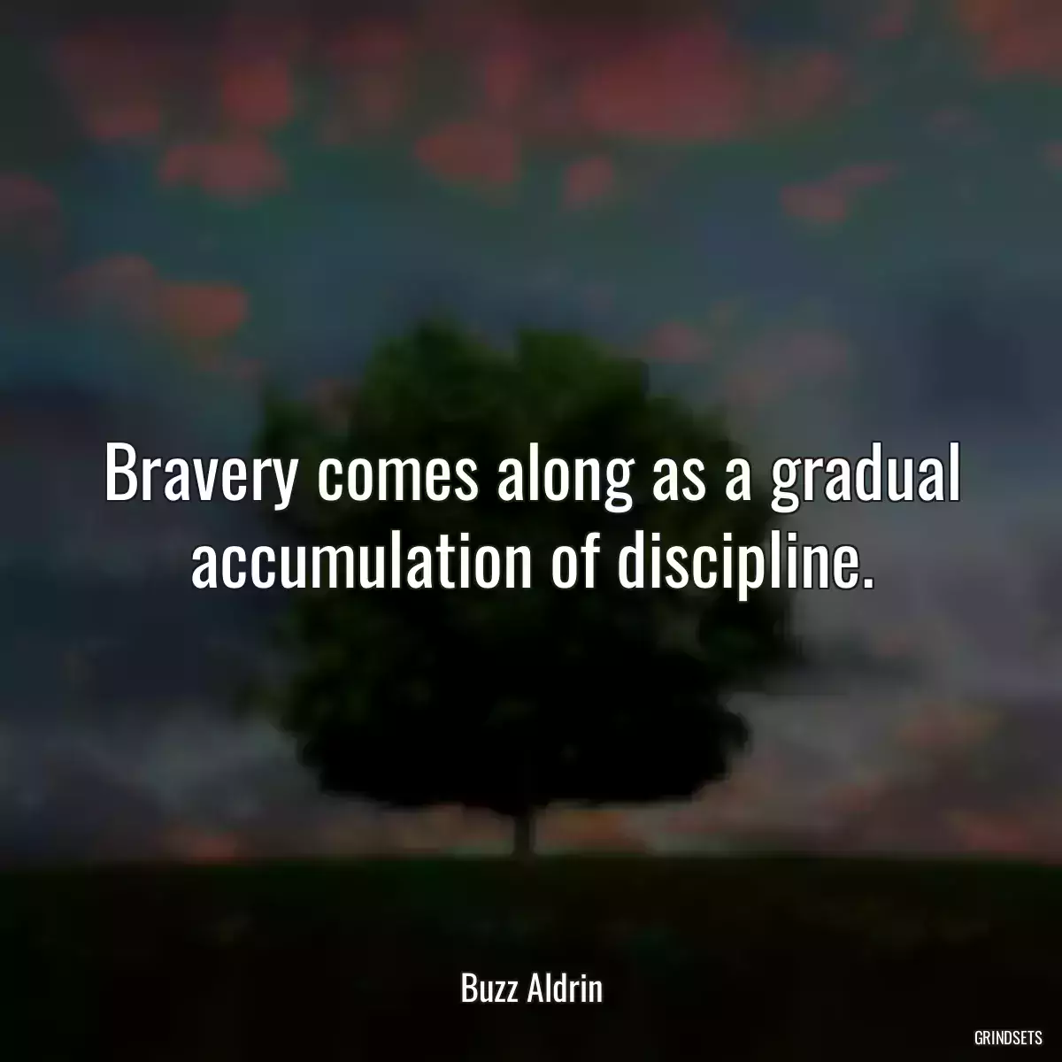 Bravery comes along as a gradual accumulation of discipline.