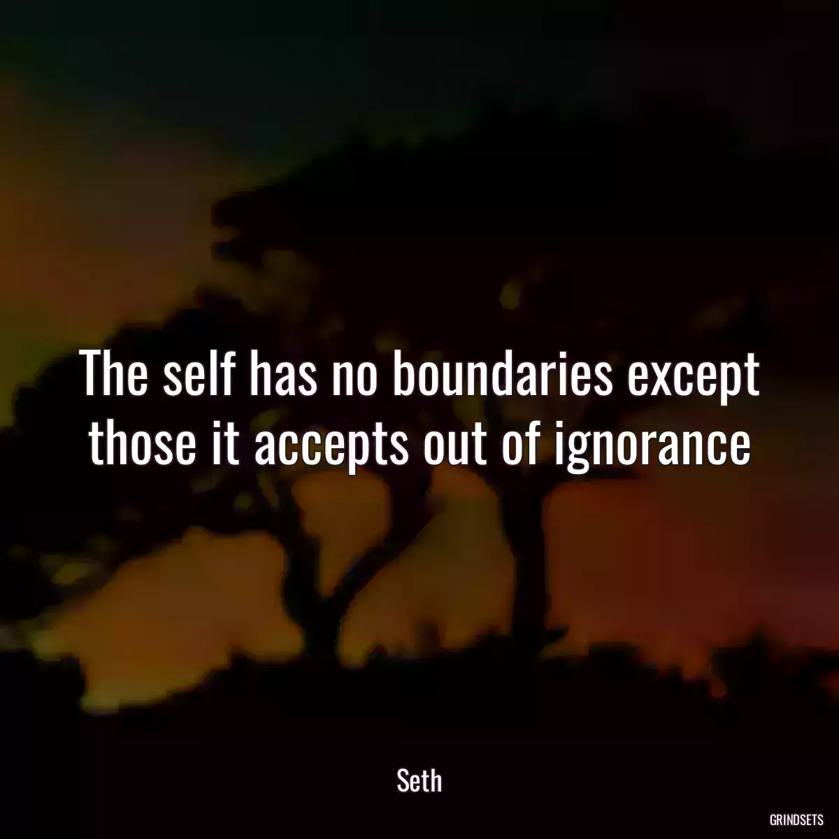 The self has no boundaries except those it accepts out of ignorance