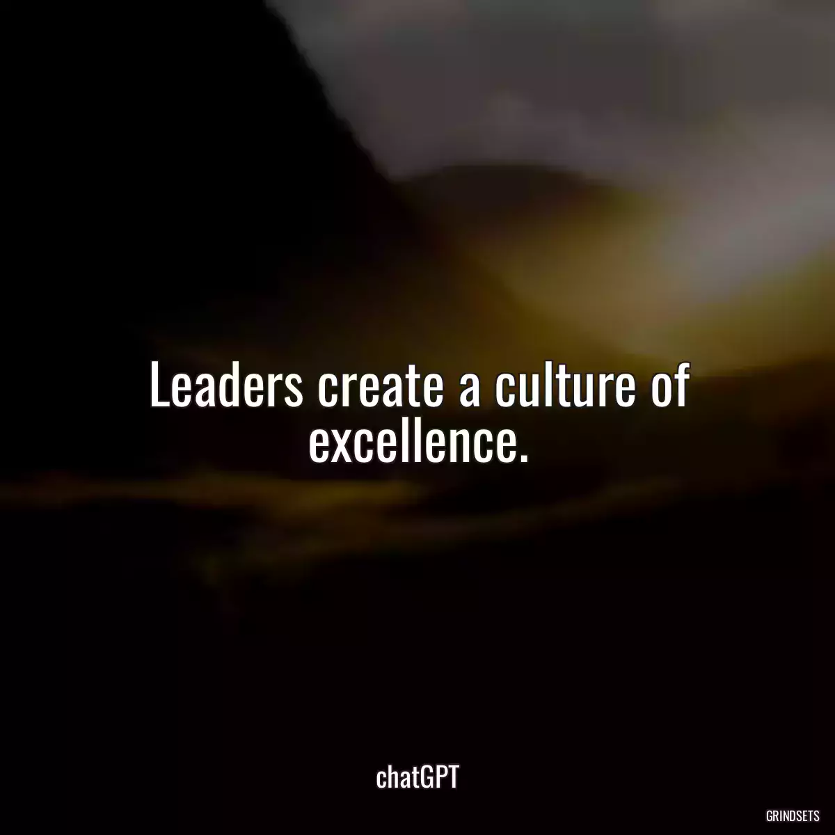 Leaders create a culture of excellence.