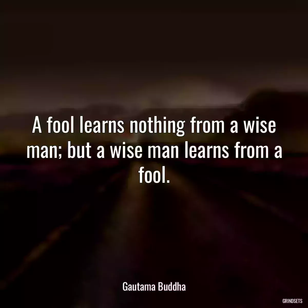 A fool learns nothing from a wise man; but a wise man learns from a fool.