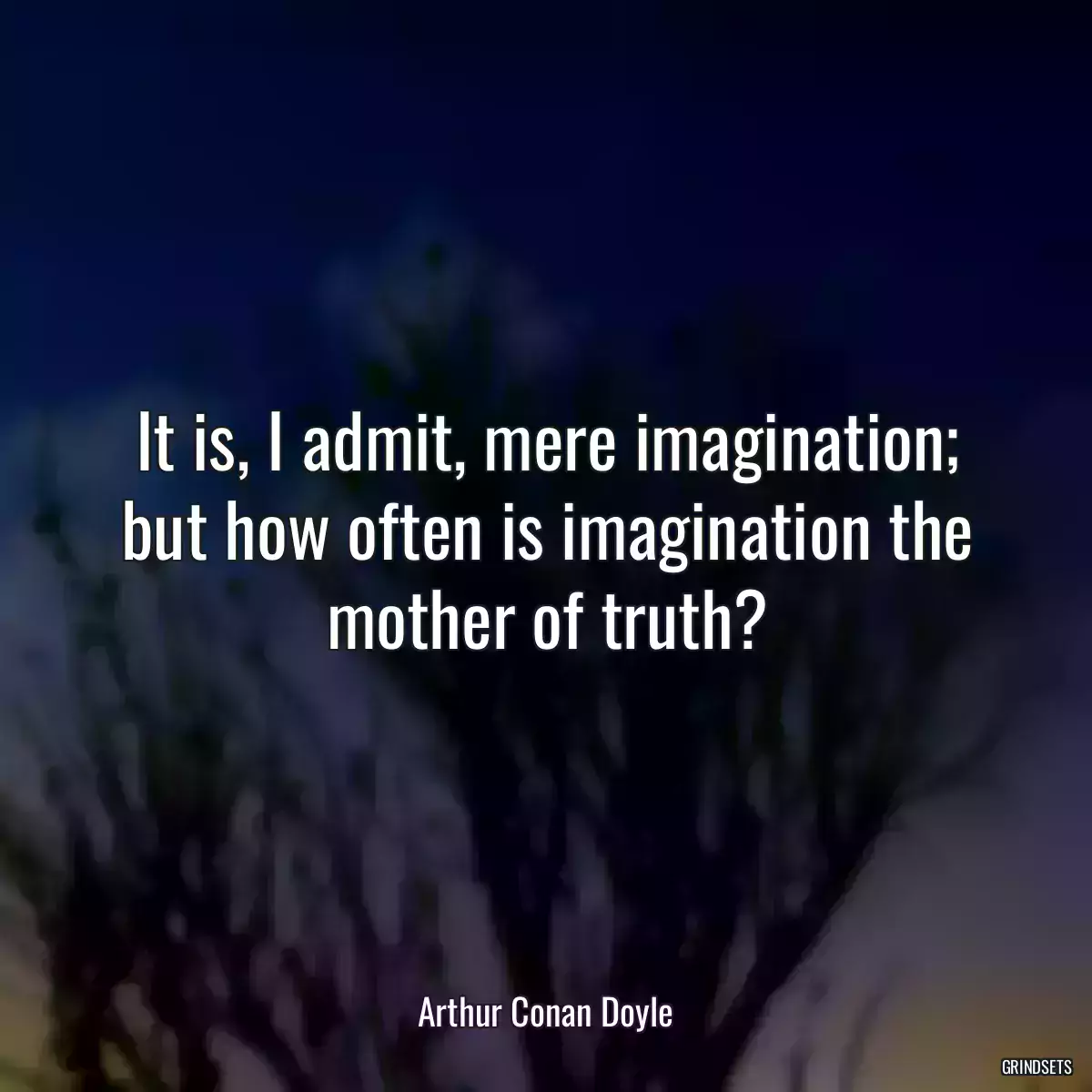 It is, I admit, mere imagination; but how often is imagination the mother of truth?