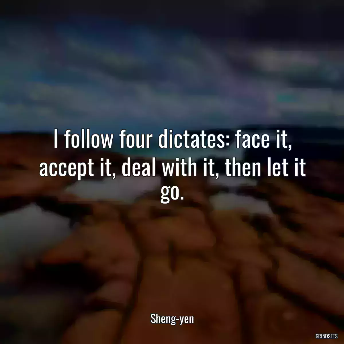 I follow four dictates: face it, accept it, deal with it, then let it go.