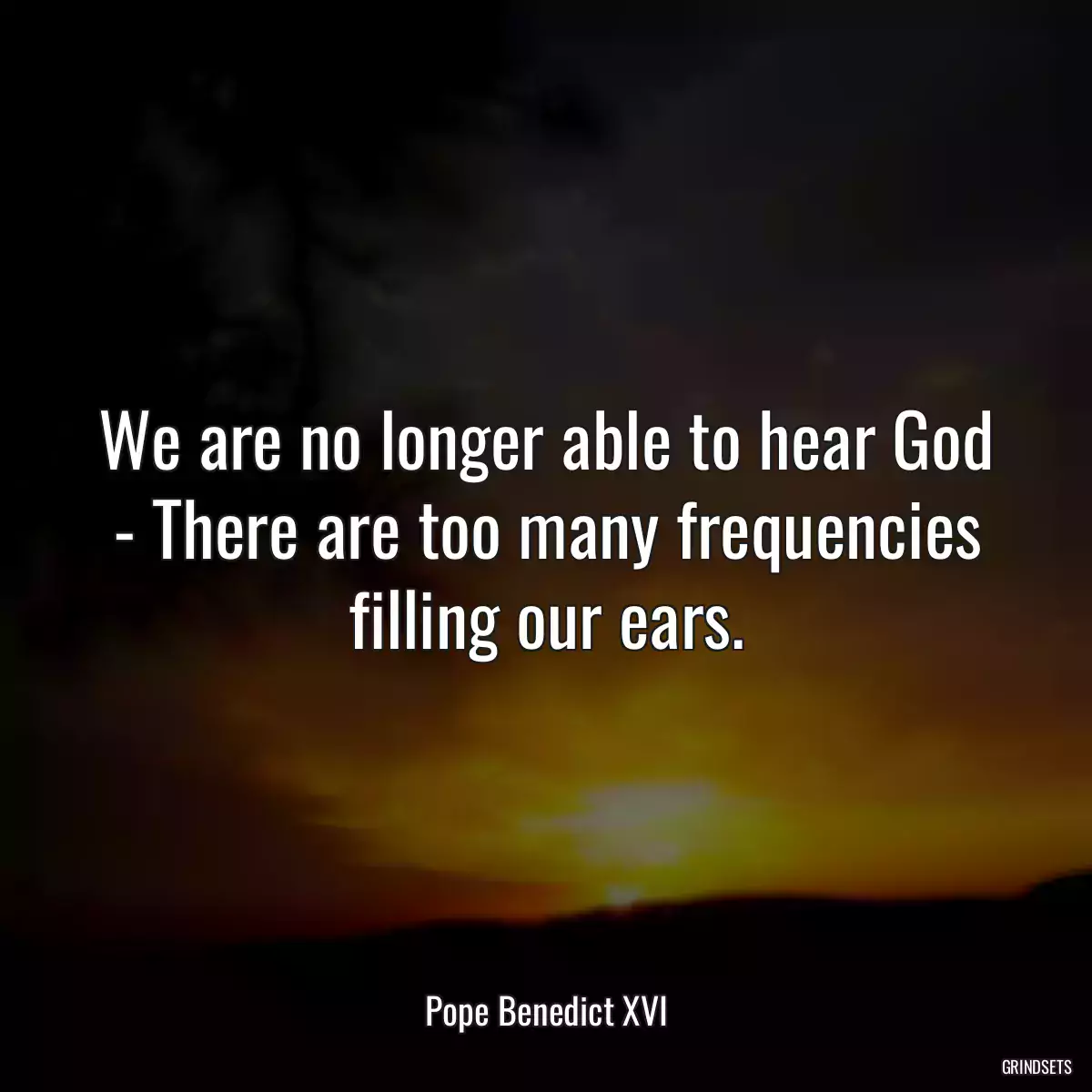 We are no longer able to hear God - There are too many frequencies filling our ears.