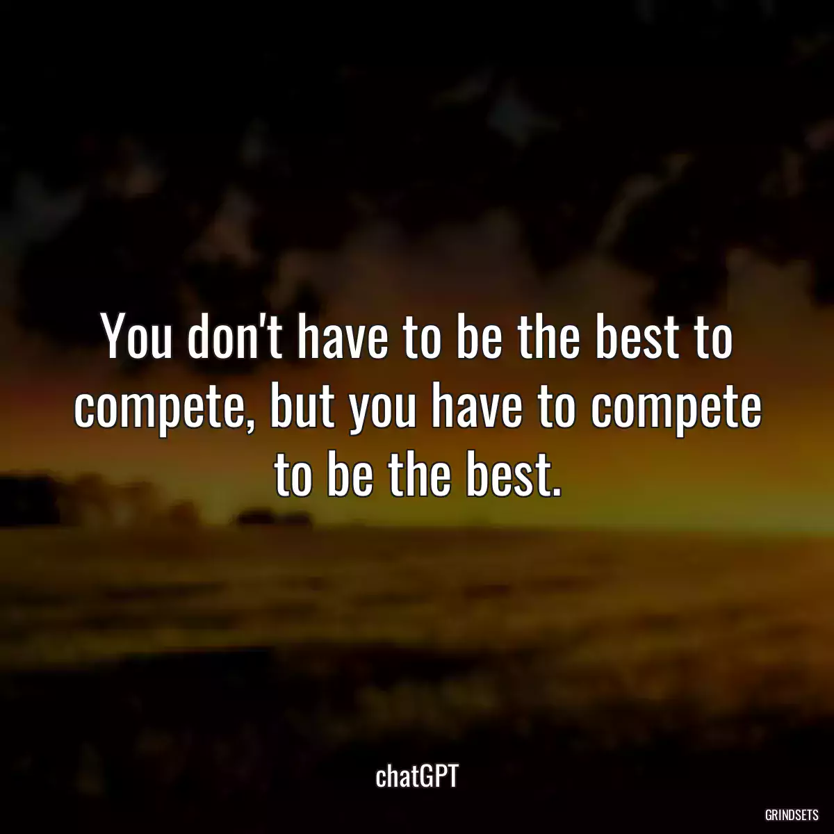 You don\'t have to be the best to compete, but you have to compete to be the best.