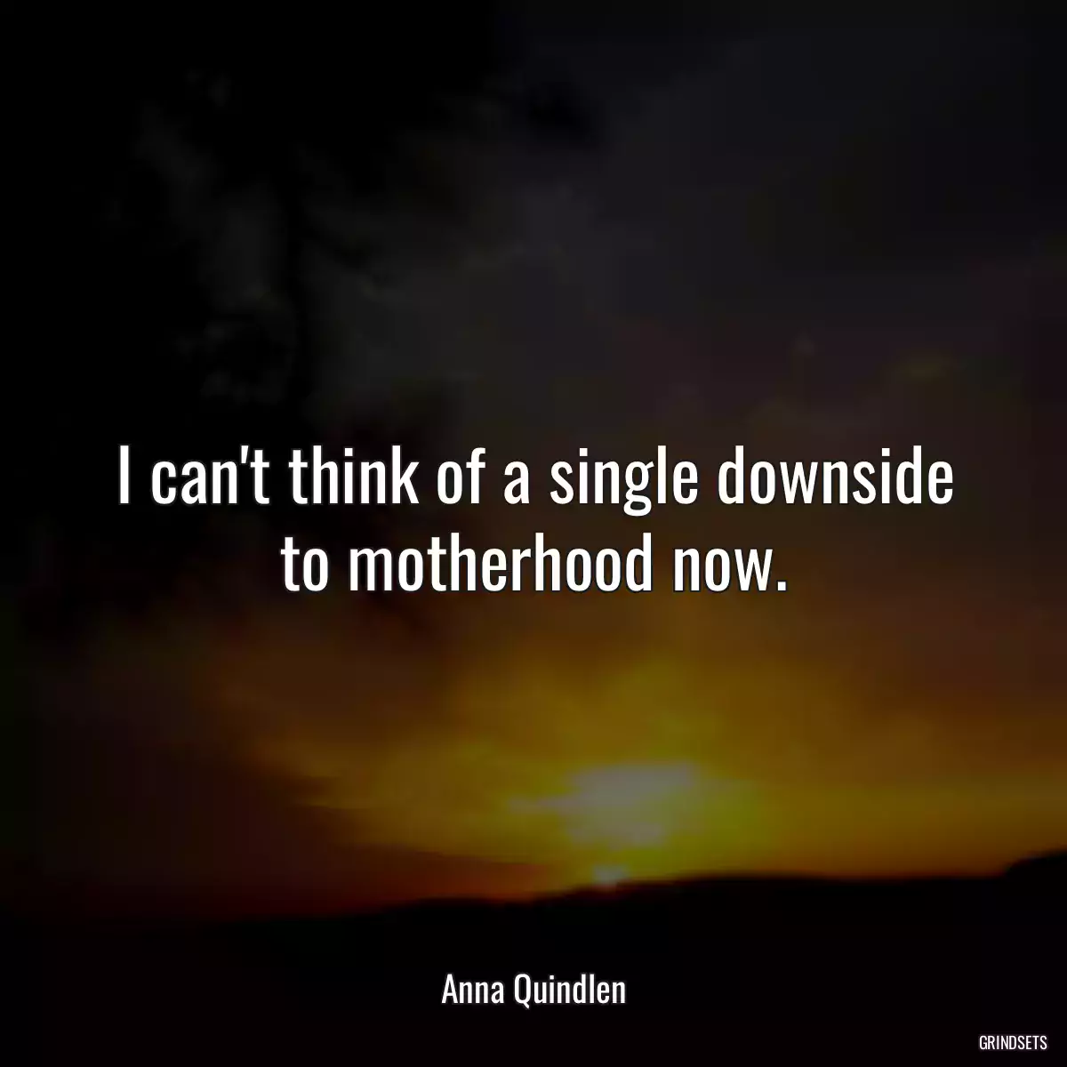 I can\'t think of a single downside to motherhood now.