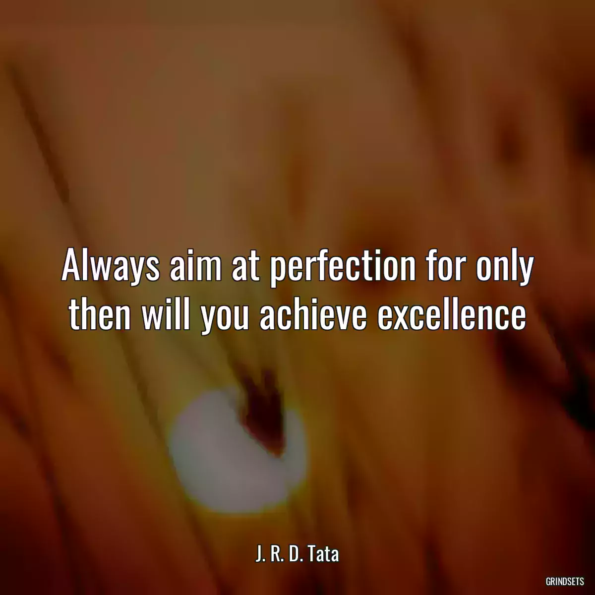 Always aim at perfection for only then will you achieve excellence