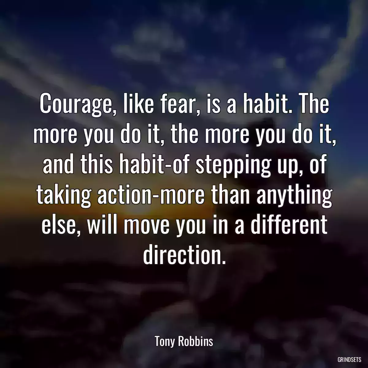 Courage, like fear, is a habit. The more you do it, the more you do it, and this habit-of stepping up, of taking action-more than anything else, will move you in a different direction.