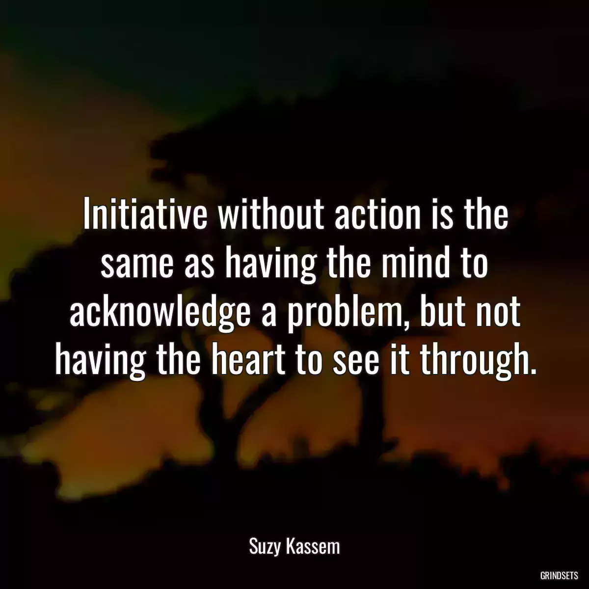 Initiative without action is the same as having the mind to acknowledge a problem, but not having the heart to see it through.