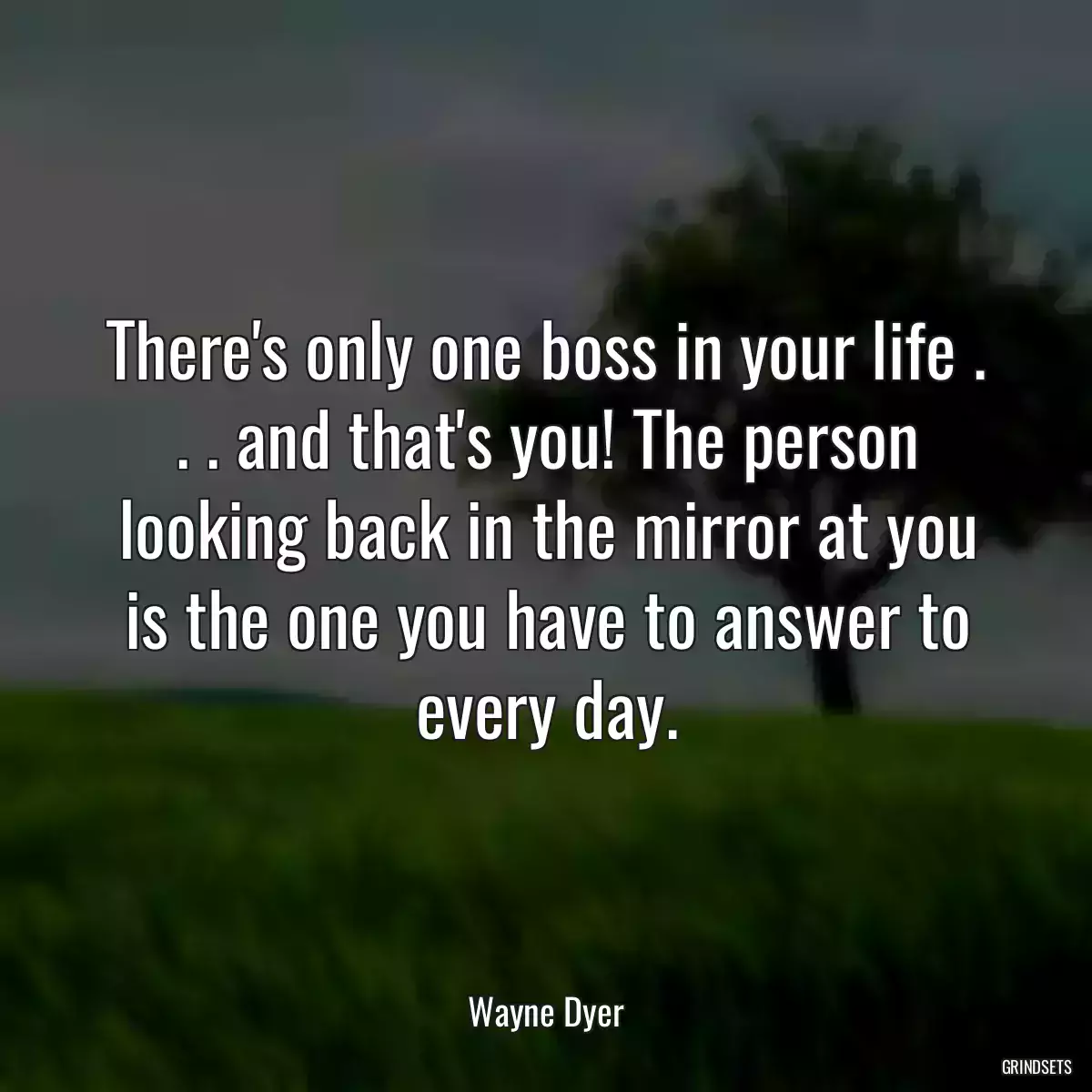 There\'s only one boss in your life . . . and that\'s you! The person looking back in the mirror at you is the one you have to answer to every day.