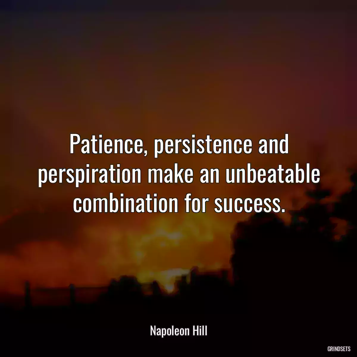 Patience, persistence and perspiration make an unbeatable combination for success.