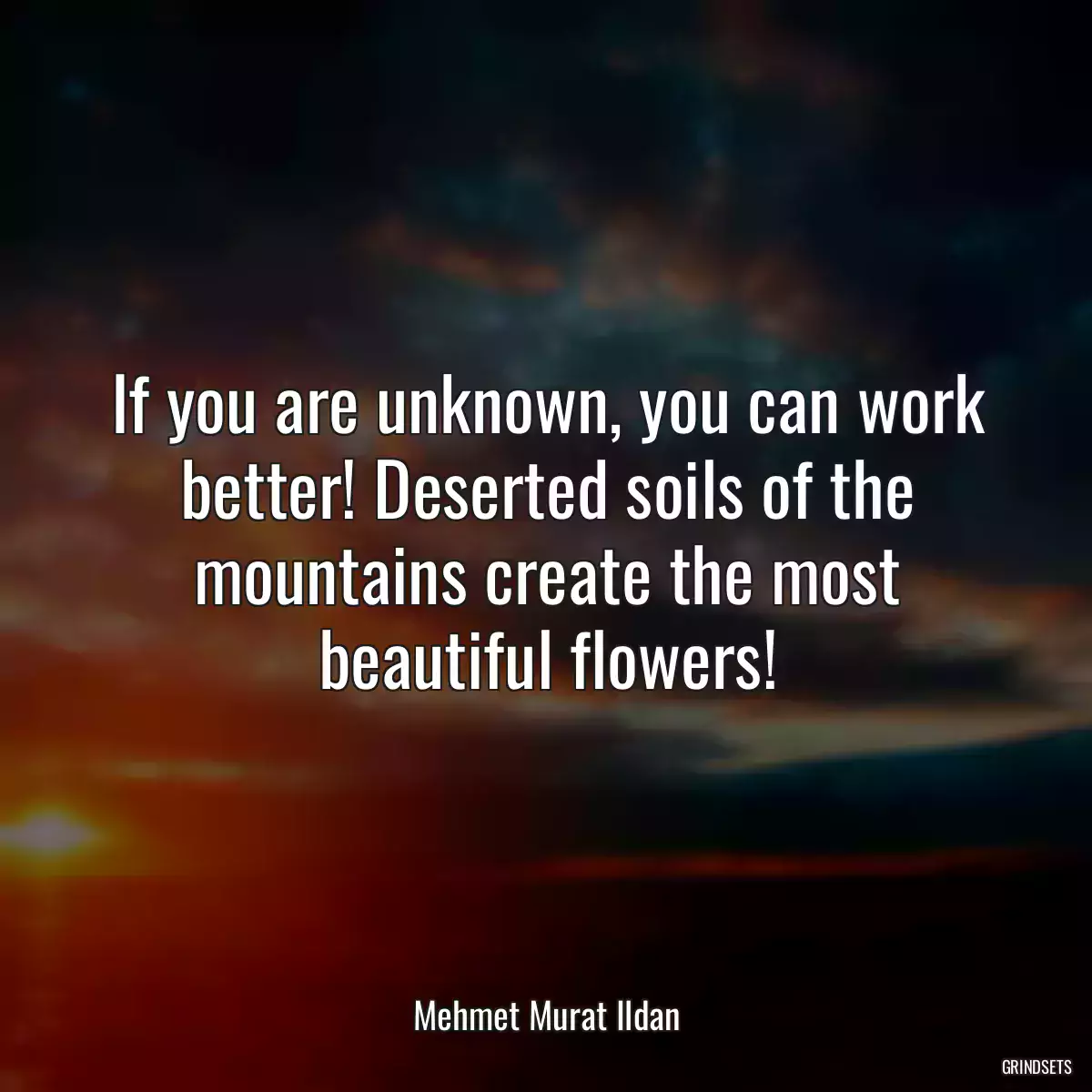 If you are unknown, you can work better! Deserted soils of the mountains create the most beautiful flowers!