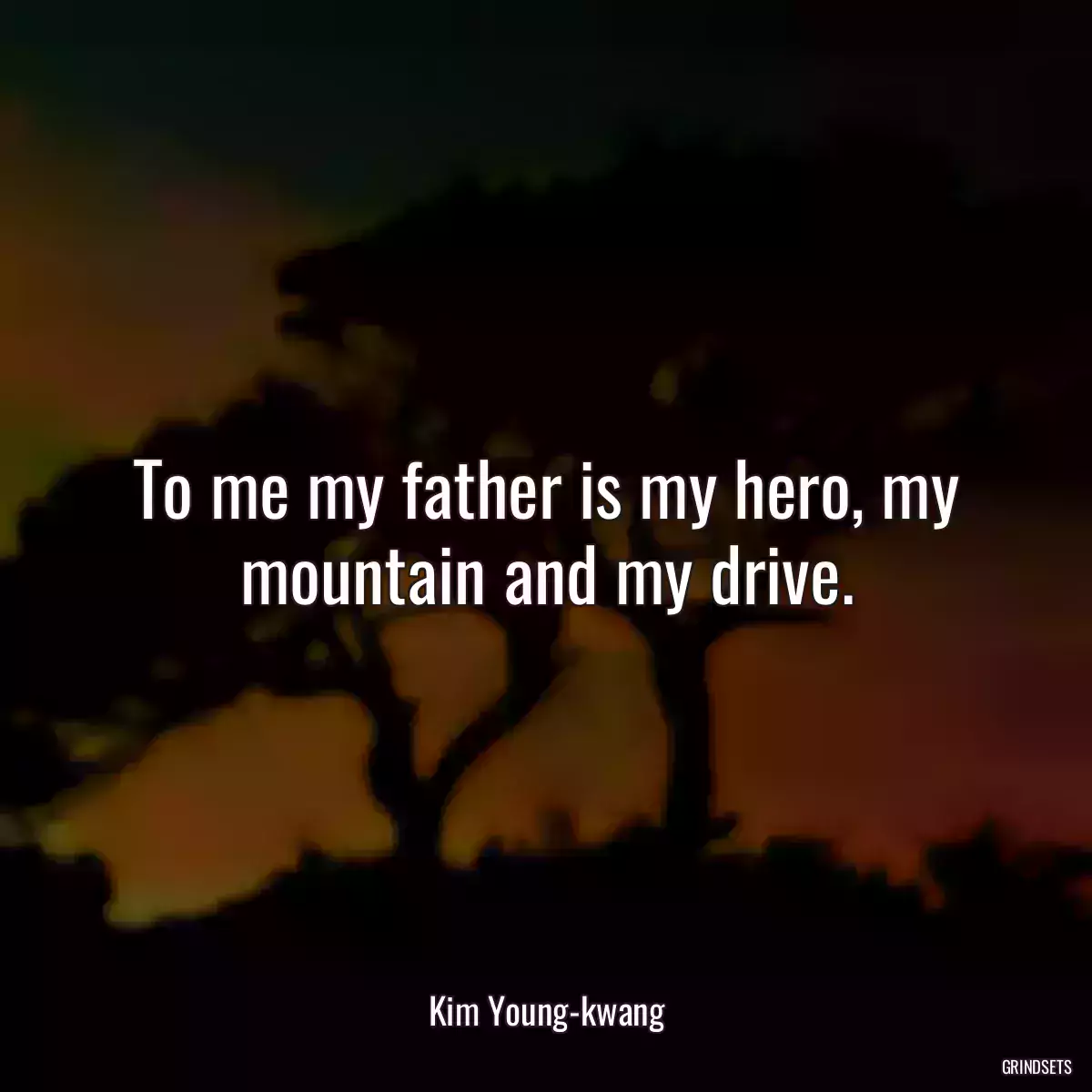 To me my father is my hero, my mountain and my drive.