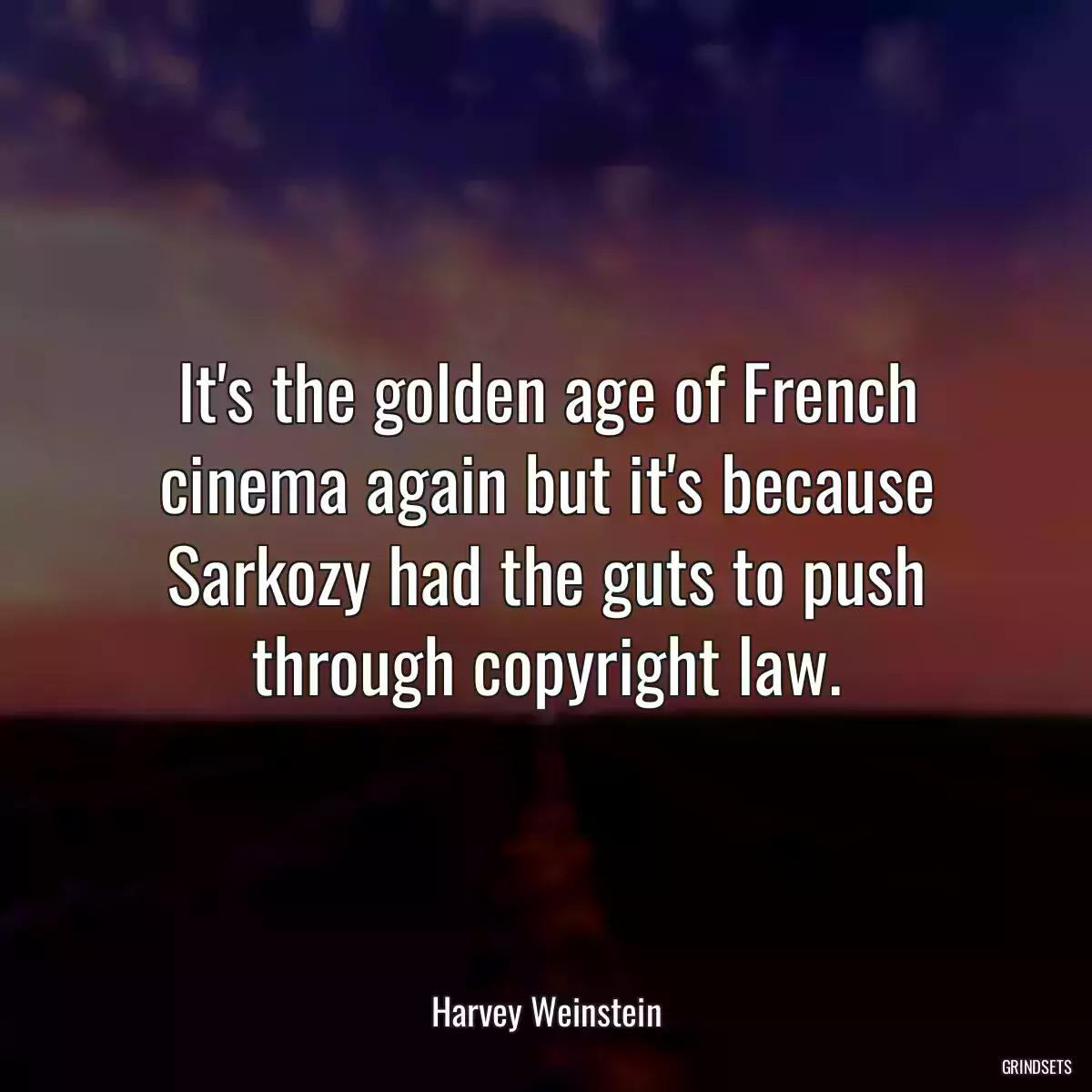 It\'s the golden age of French cinema again but it\'s because Sarkozy had the guts to push through copyright law.