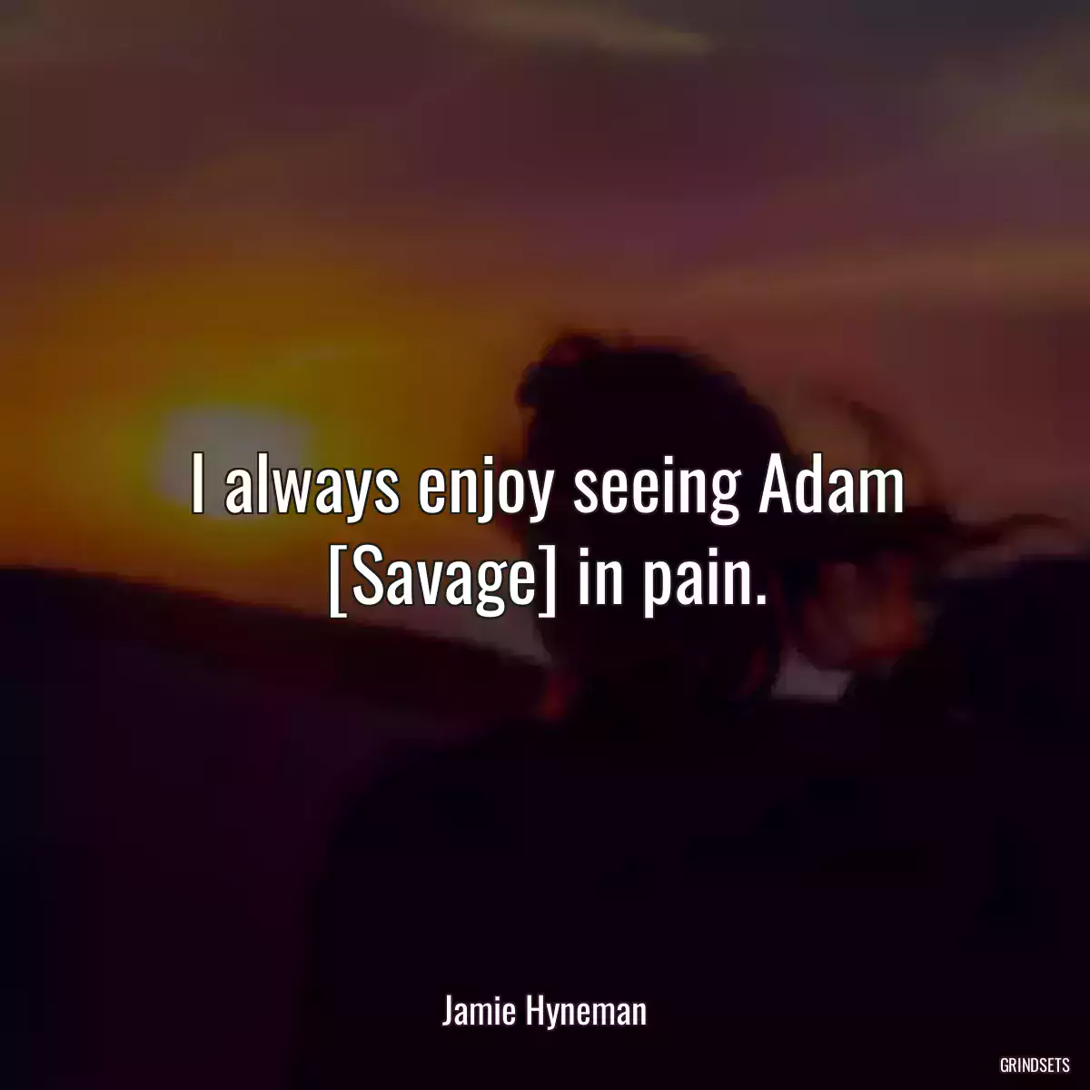 I always enjoy seeing Adam [Savage] in pain.