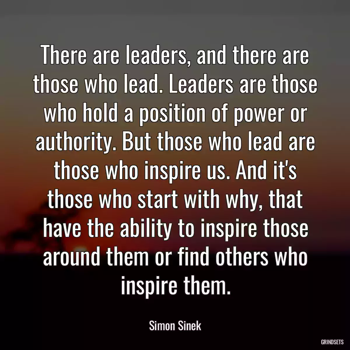 There are leaders, and there are those who lead. Leaders are those who hold a position of power or authority. But those who lead are those who inspire us. And it\'s those who start with why, that have the ability to inspire those around them or find others who inspire them.