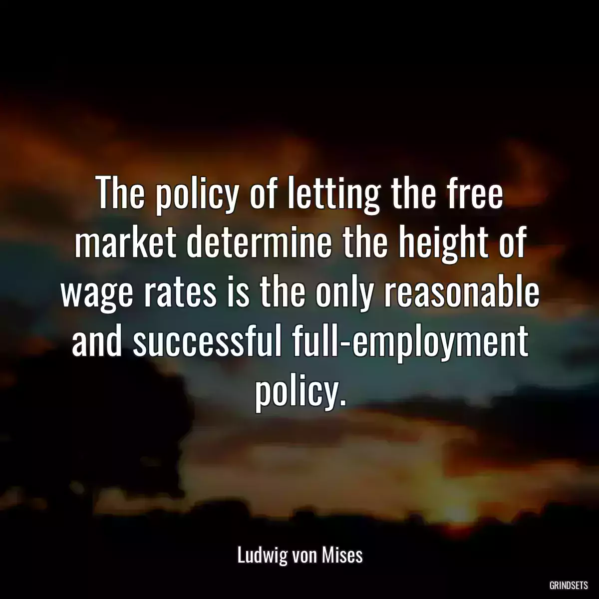 The policy of letting the free market determine the height of wage rates is the only reasonable and successful full-employment policy.