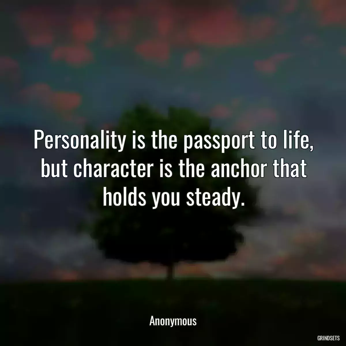 Personality is the passport to life, but character is the anchor that holds you steady.