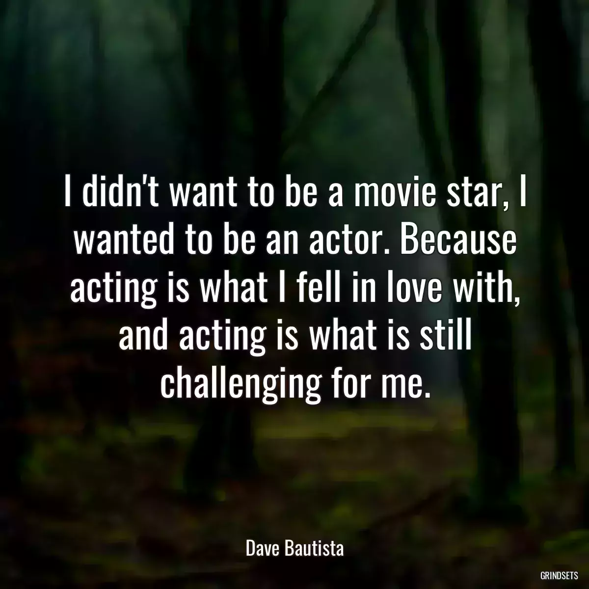 I didn\'t want to be a movie star, I wanted to be an actor. Because acting is what I fell in love with, and acting is what is still challenging for me.