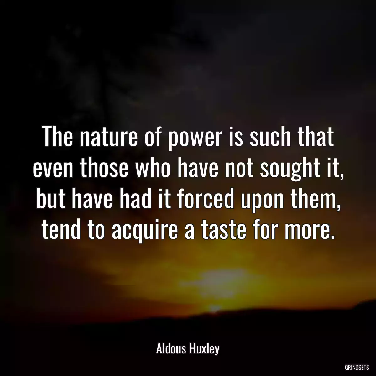 The nature of power is such that even those who have not sought it, but have had it forced upon them, tend to acquire a taste for more.