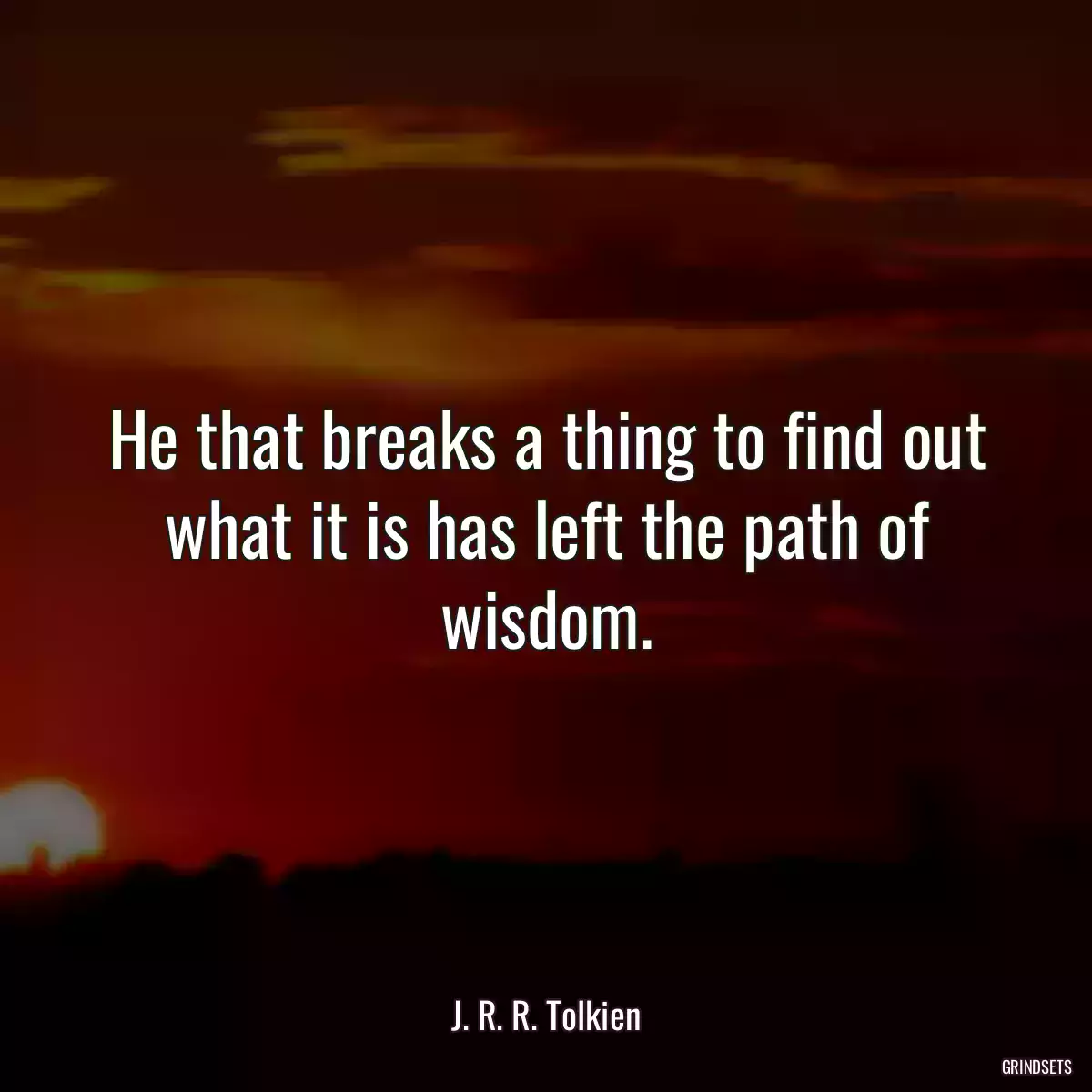 He that breaks a thing to find out what it is has left the path of wisdom.