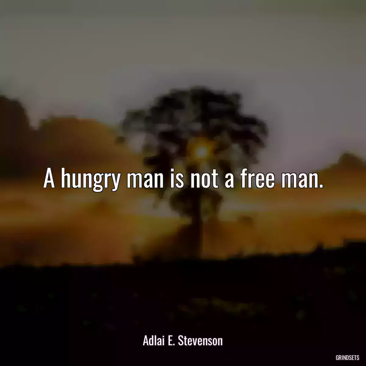 A hungry man is not a free man.