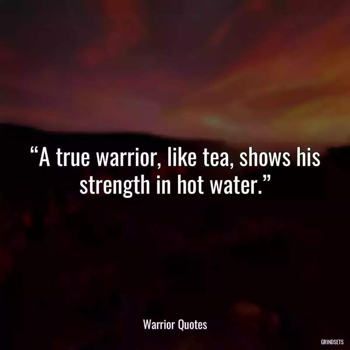 “A true warrior, like tea, shows his strength in hot water.”