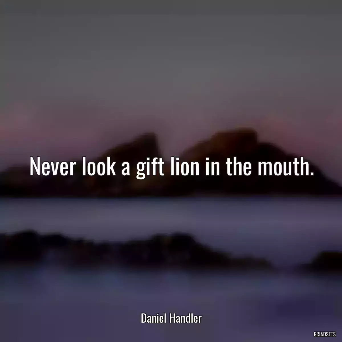 Never look a gift lion in the mouth.