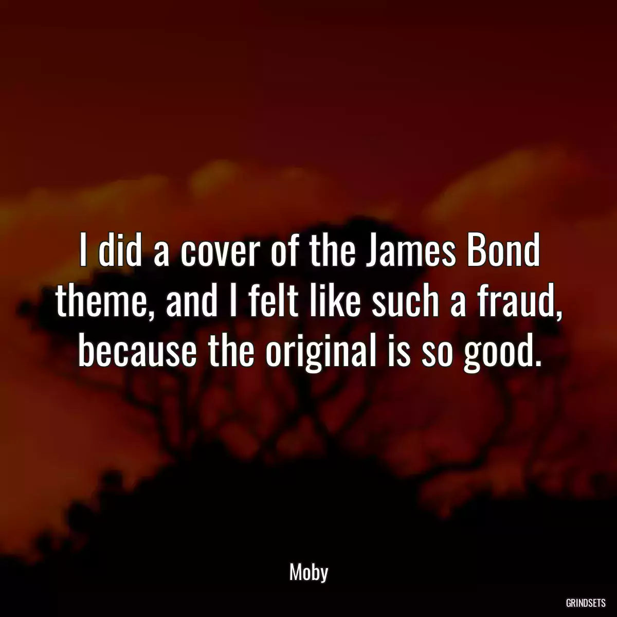 I did a cover of the James Bond theme, and I felt like such a fraud, because the original is so good.