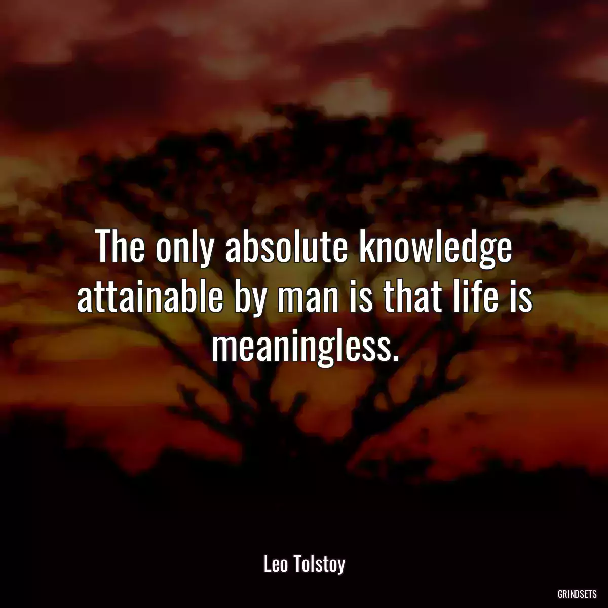 The only absolute knowledge attainable by man is that life is meaningless.