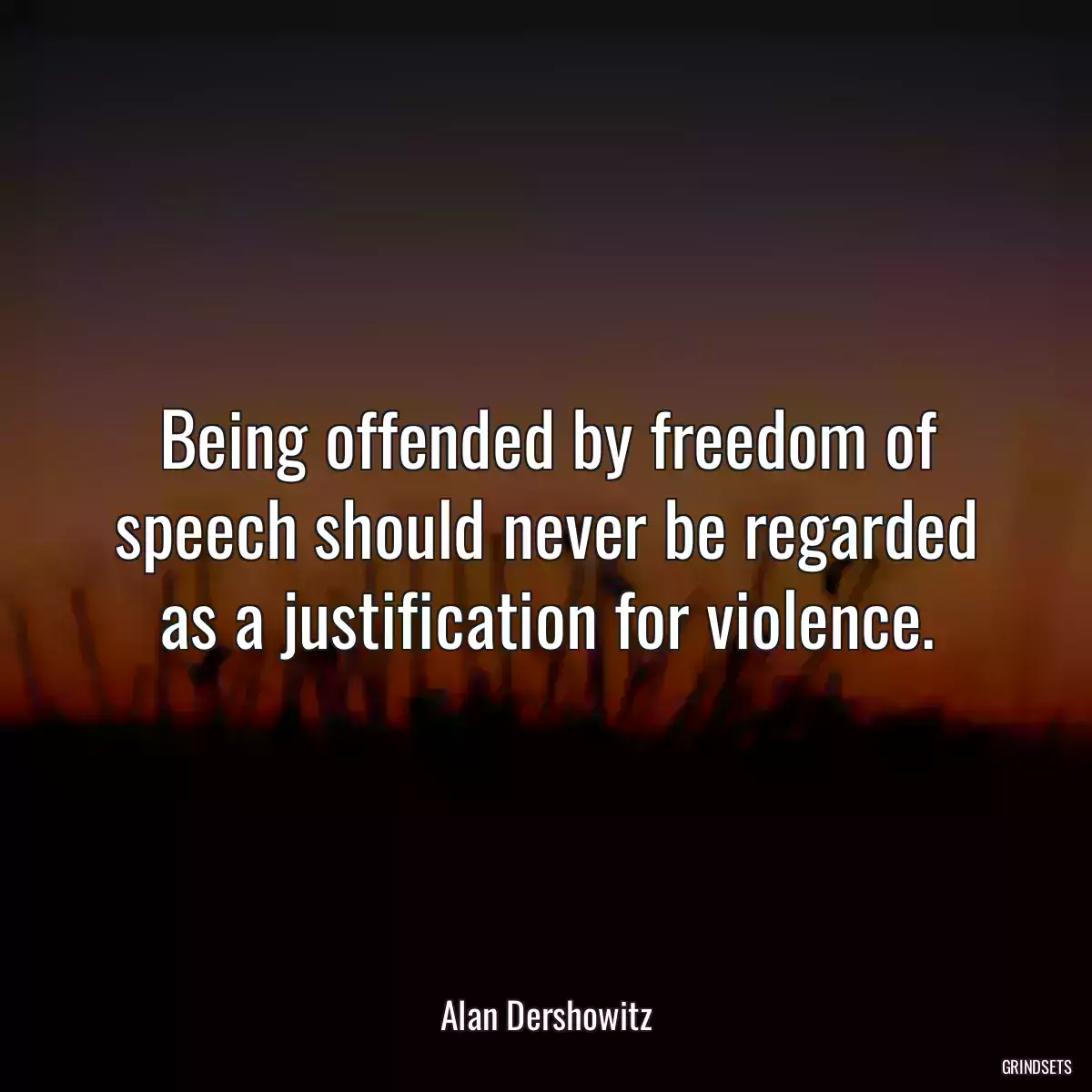 Being offended by freedom of speech should never be regarded as a justification for violence.