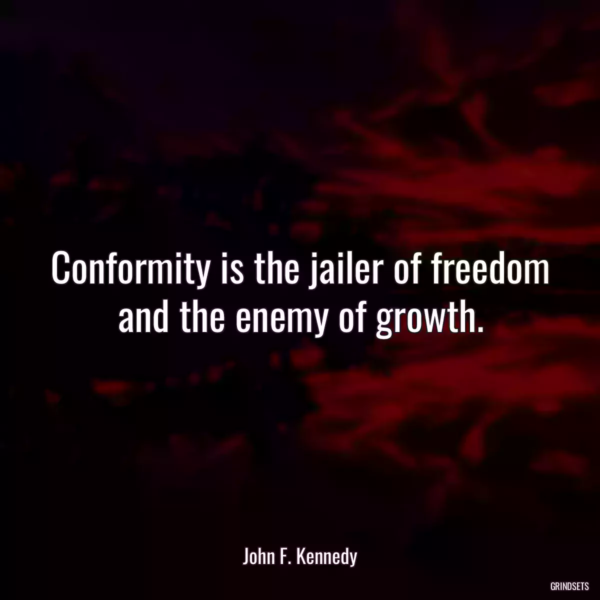 Conformity is the jailer of freedom and the enemy of growth.