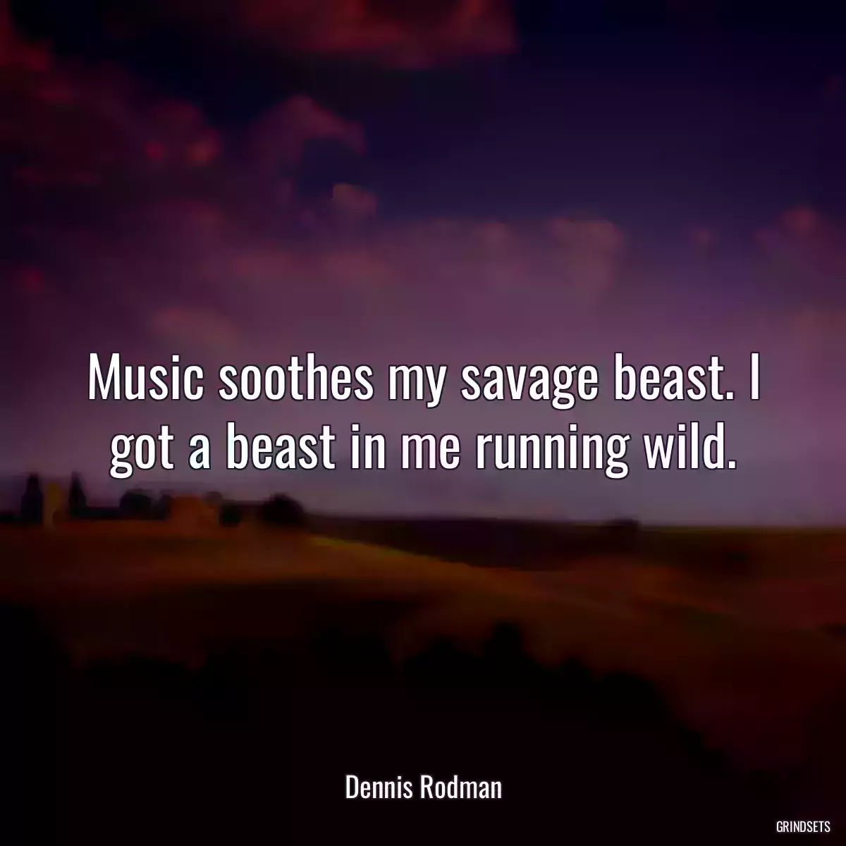 Music soothes my savage beast. I got a beast in me running wild.