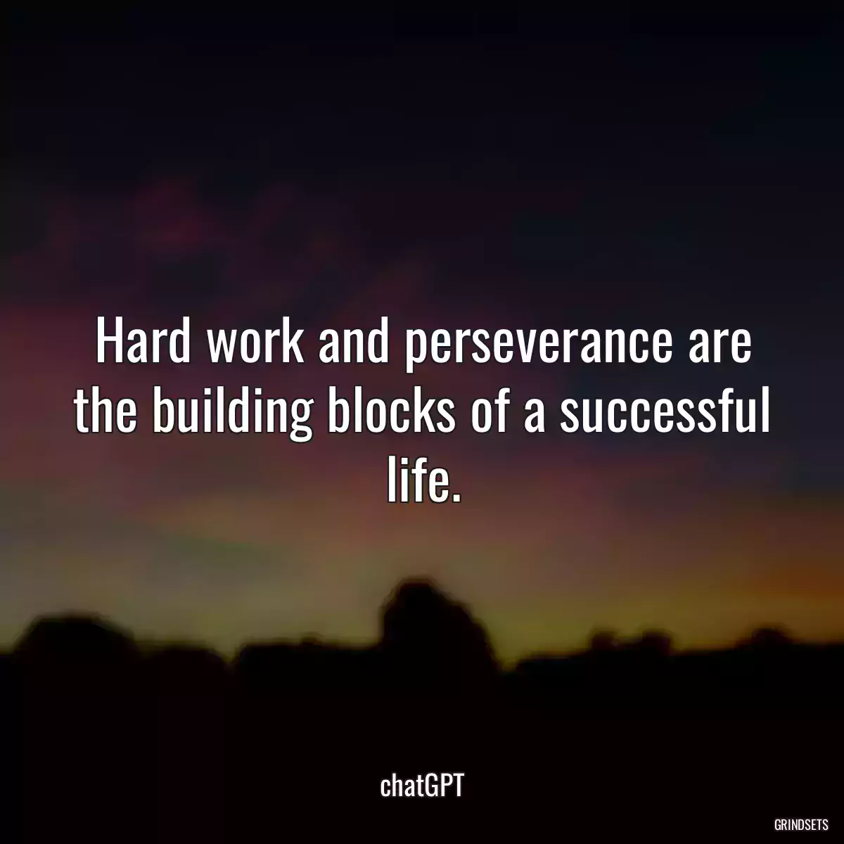 Hard work and perseverance are the building blocks of a successful life.