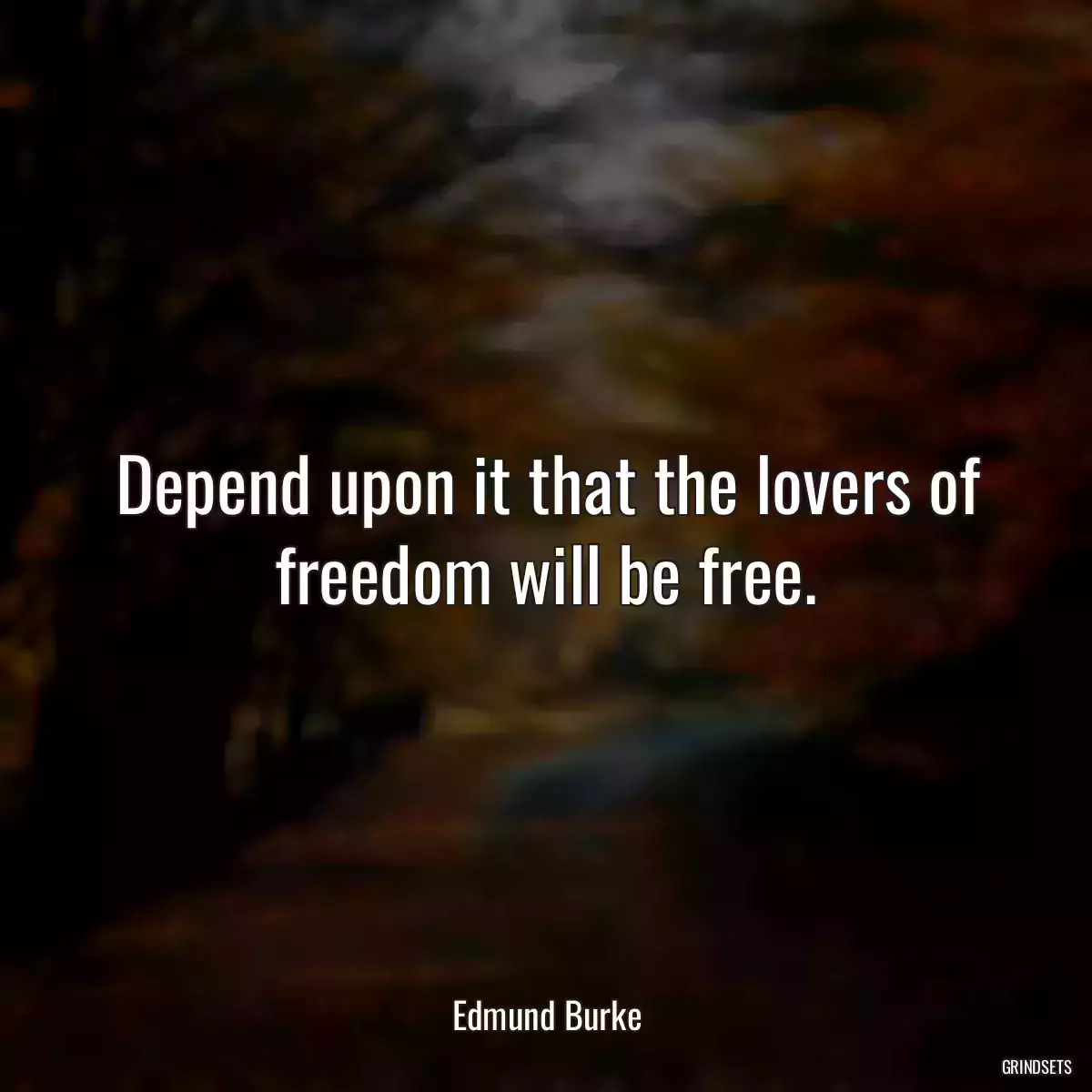 Depend upon it that the lovers of freedom will be free.