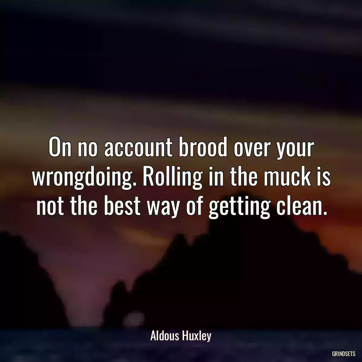 On no account brood over your wrongdoing. Rolling in the muck is not the best way of getting clean.