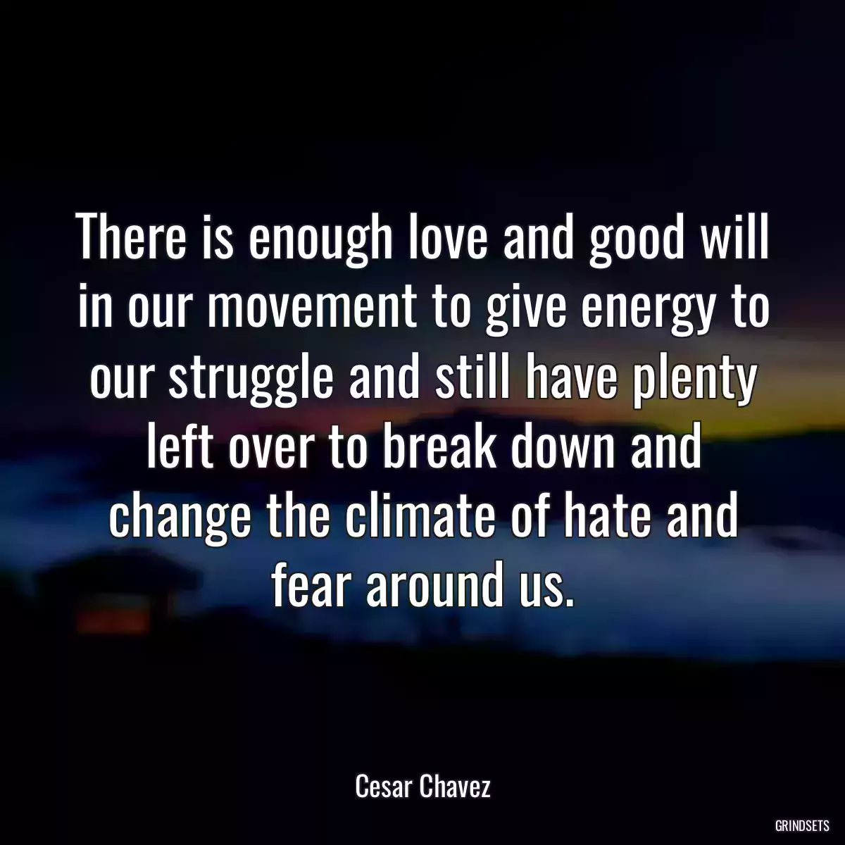 There is enough love and good will in our movement to give energy to our struggle and still have plenty left over to break down and change the climate of hate and fear around us.