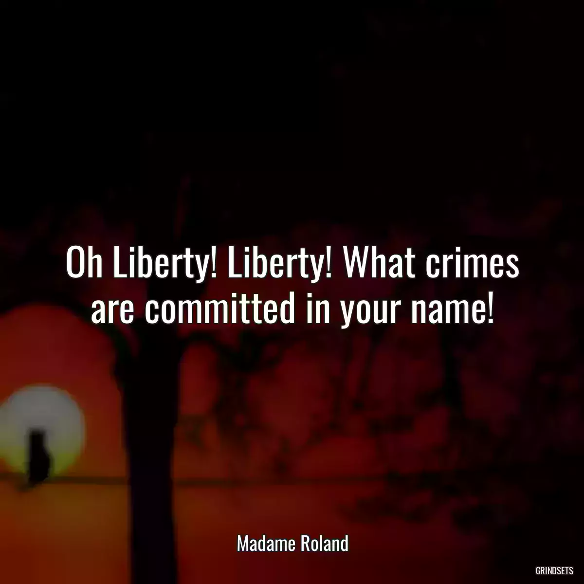 Oh Liberty! Liberty! What crimes are committed in your name!