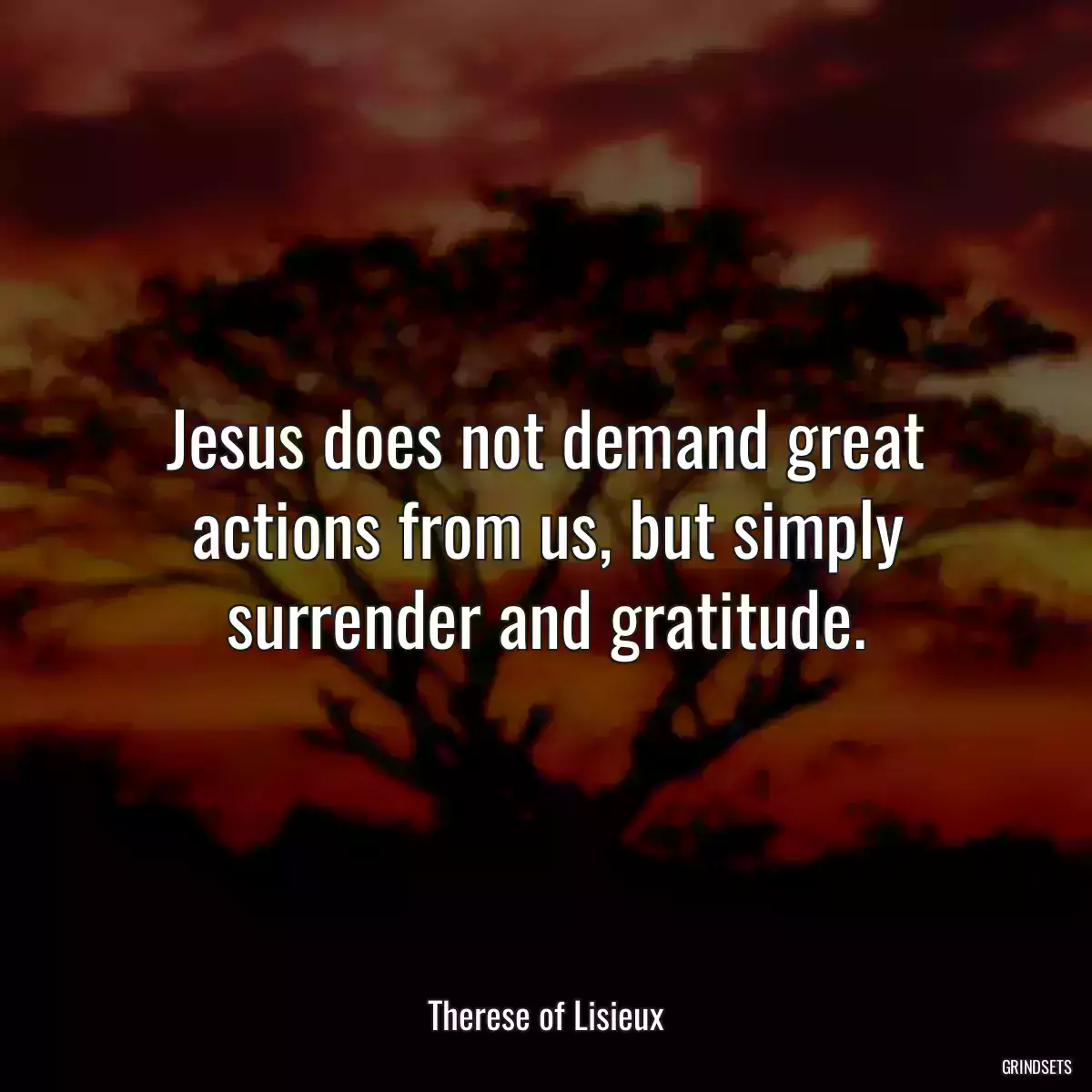 Jesus does not demand great actions from us, but simply surrender and gratitude.